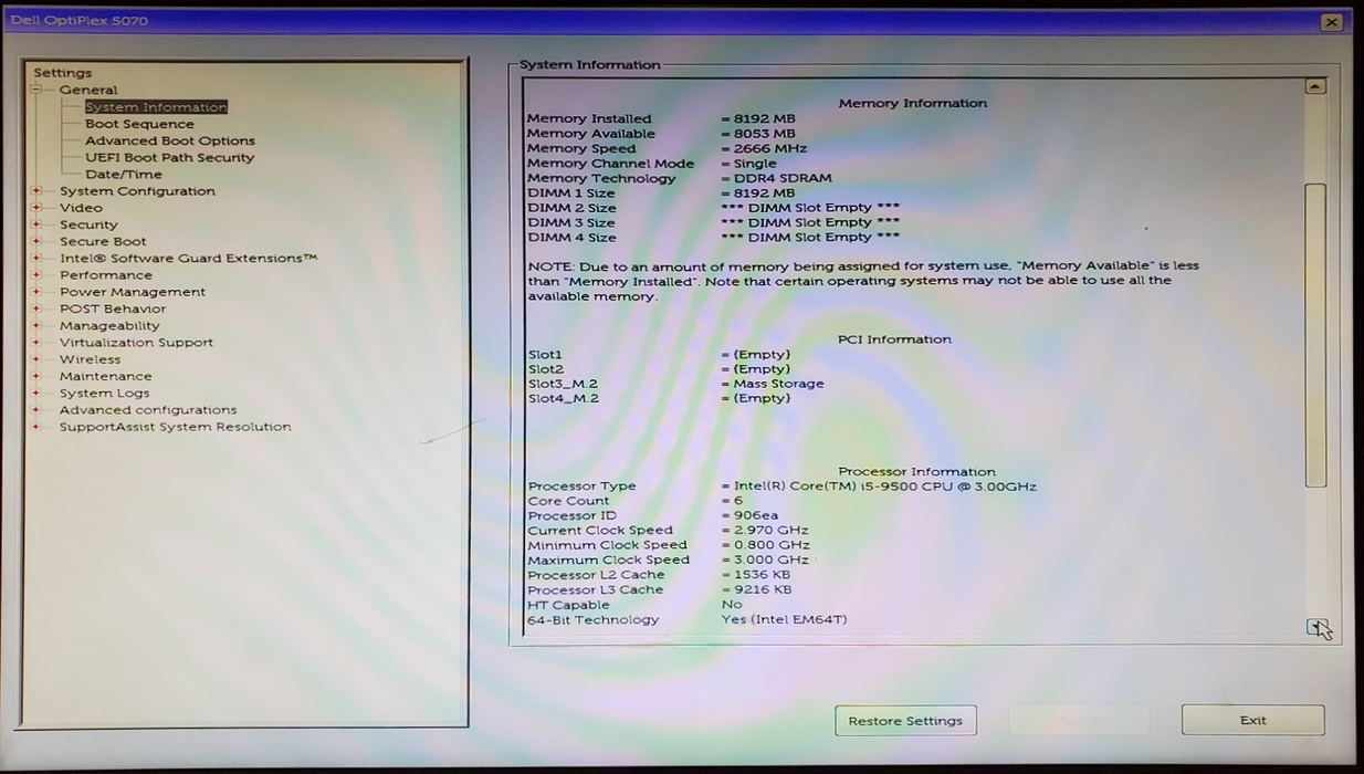 Dell OptiPlex 5070 SFF, Core i5-9500, 8GB DDR4, 256GB SSD Q