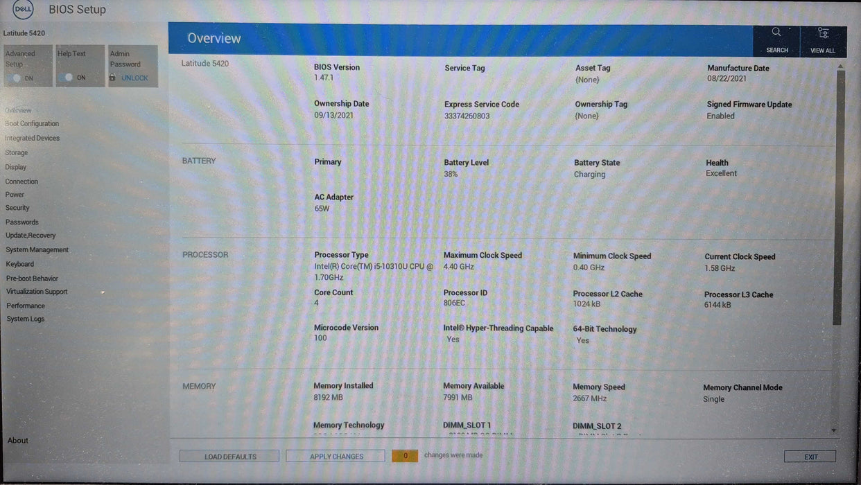 Dell Latitude 5420, i5-10310U 1.70GHz, 8GB DDR4, 256GB NVMe, READ  Lap200