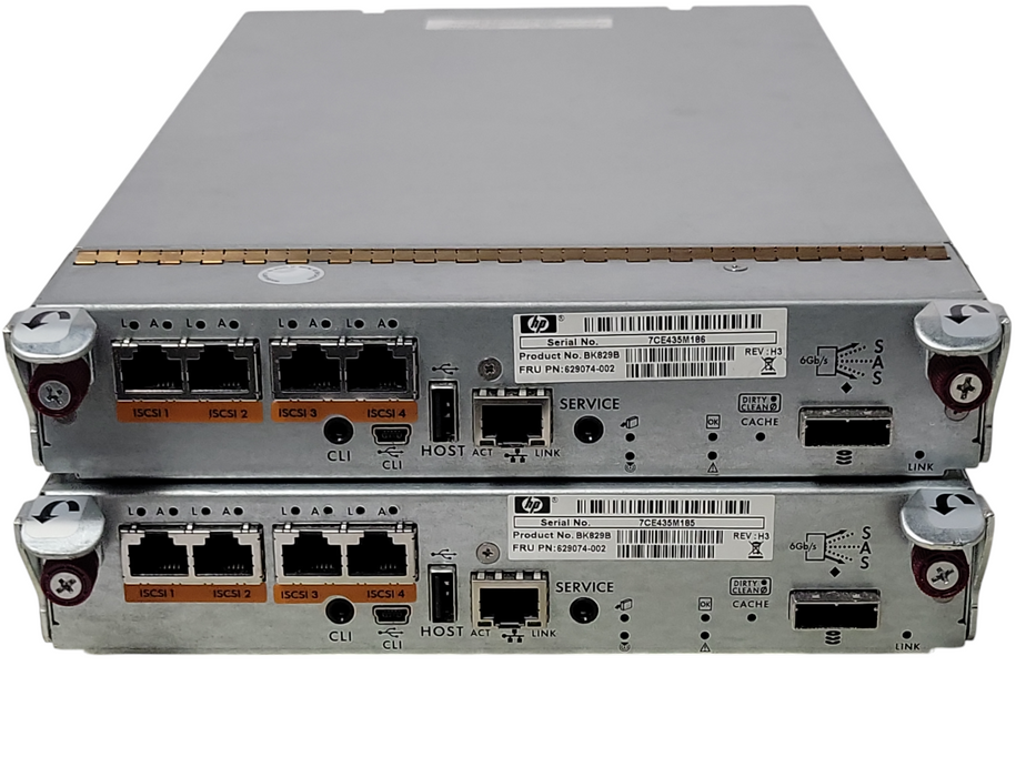 Lot of 2x HP BK829B 629074-002 P2000 G3 iSCSI MSA Array Controllers _