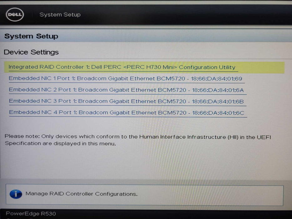 Dell R530, 1x Xeon E5-2630v3 2.40GHz 64GB DDR4 H730 Mini 8x 2TB SAS 2x PSU _