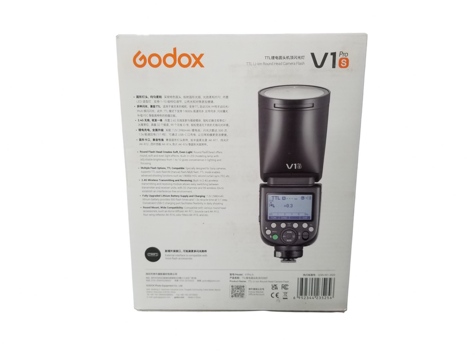 Godox V1 TTL Li-ion Round Head Camera Flash - Open Box Q