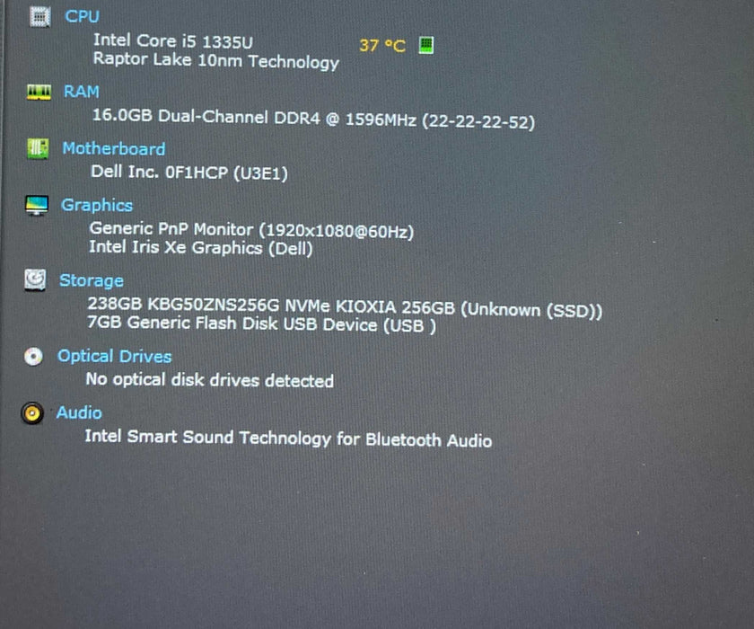 Dell Latitude 5440 Core i5-1335U@1.3GHz 16GB RAM 256GB SSD READ  Lap200
