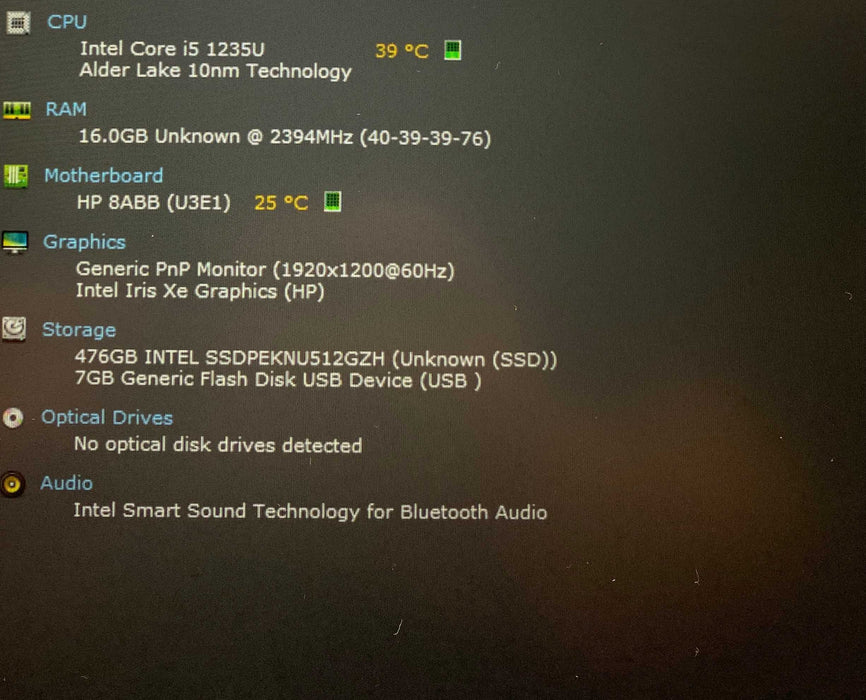 HP EliteBook 840 14 inch G9 Core i5-1235U@1.30GHz 16GB RAM 256GB SSD READ  Lap200