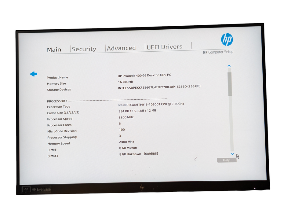 HP ProDesk 400 G6 mini Intel Core i5-10500T 16GB RAM 256GB NVMe SSD  -
