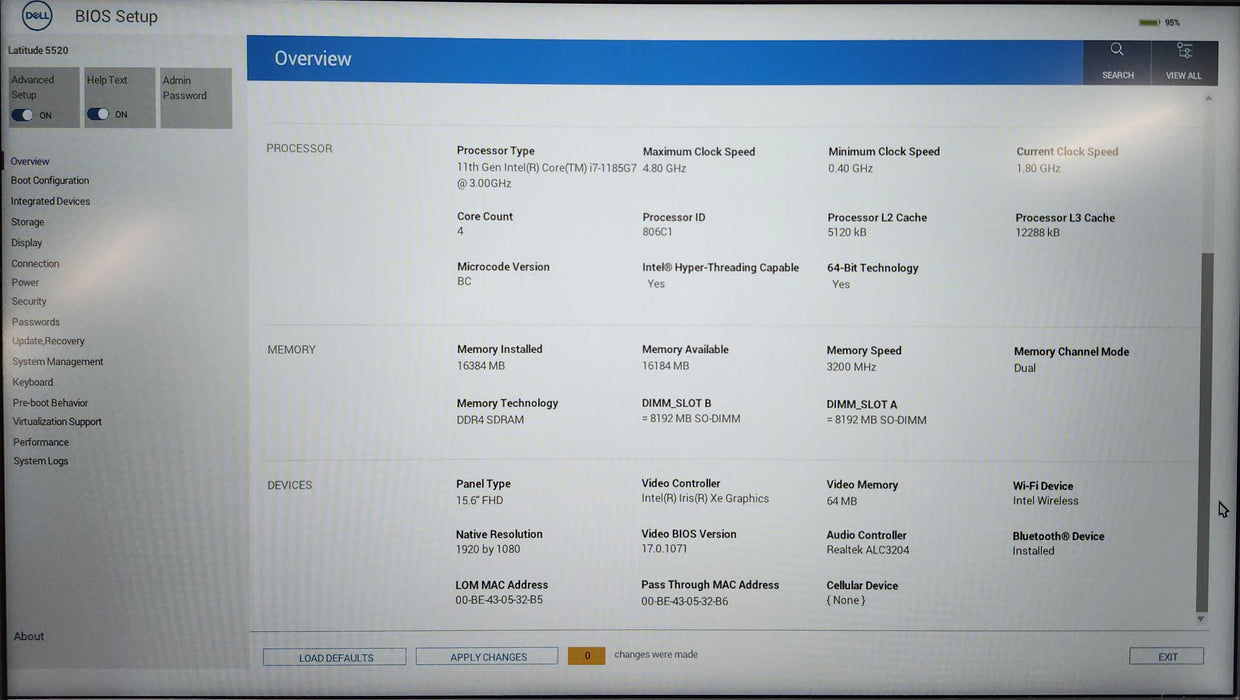 Dell Latitude 5520, Intel i7-1185G7 3.00GHz, 16GB DDR4, 256GB NVMe, READ  Lap200