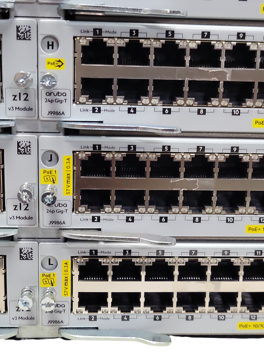 HPE Aruba 5412R zl2 J9851A 1000BASE-T PoE+ w/ 11x J9986A, 1x J9990A, 4x PSU _