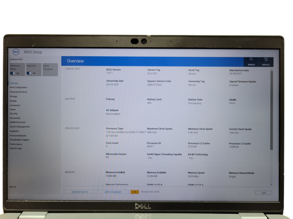 Dell Latitude 5420 i7-1185G7 16GB RAM 512GB NVMe ! Lap200