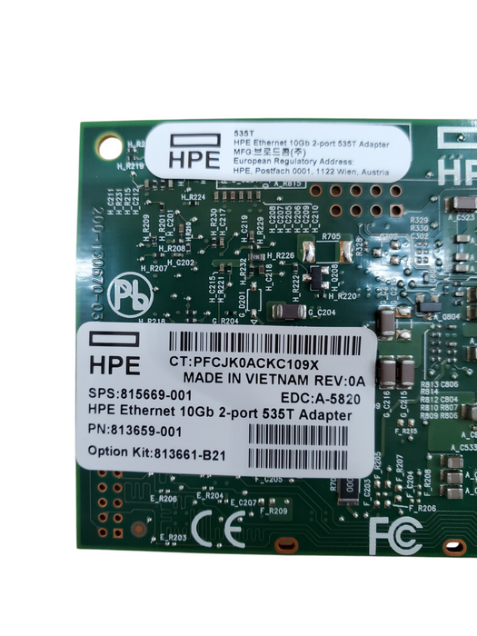 HPE Ethernet 10Gb 2-port 535T Adapter - 813659-001 - Low Profile