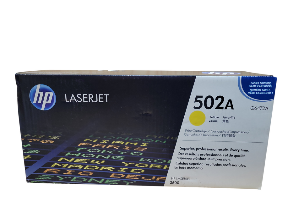 HP 502A Yellow Print Cartridge for HP LaserJet 3600 Q6472A !