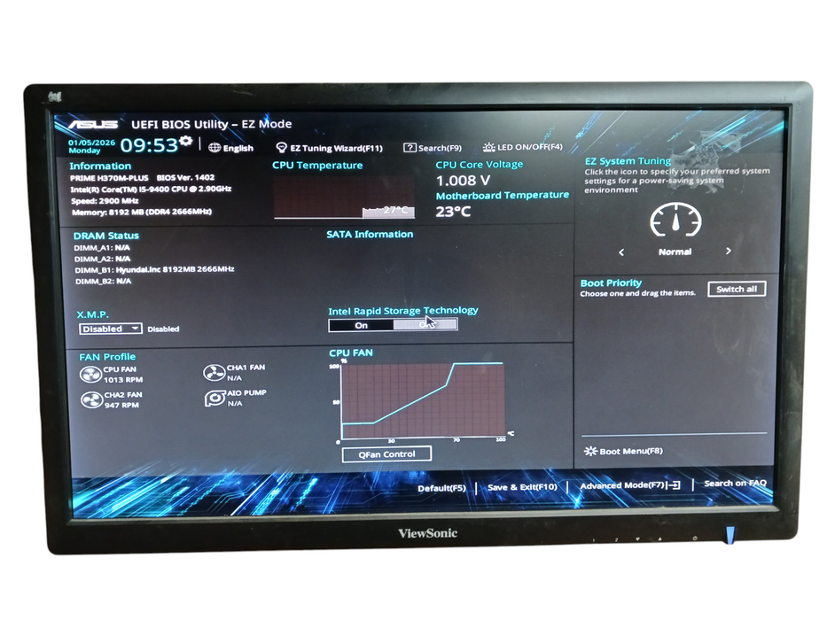 Silverstone Custom PC Intel i5-9400 @2.9Ghz 8GB DDR4 No HDD READ Q