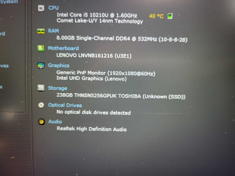 Lenovo ThinkBook 15-ML i5-10210U 8GB RAM 256GB SSD $ Lap200