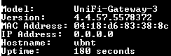 Ubiquiti Networks UniFi USG Security Gateway. Factory Reset !