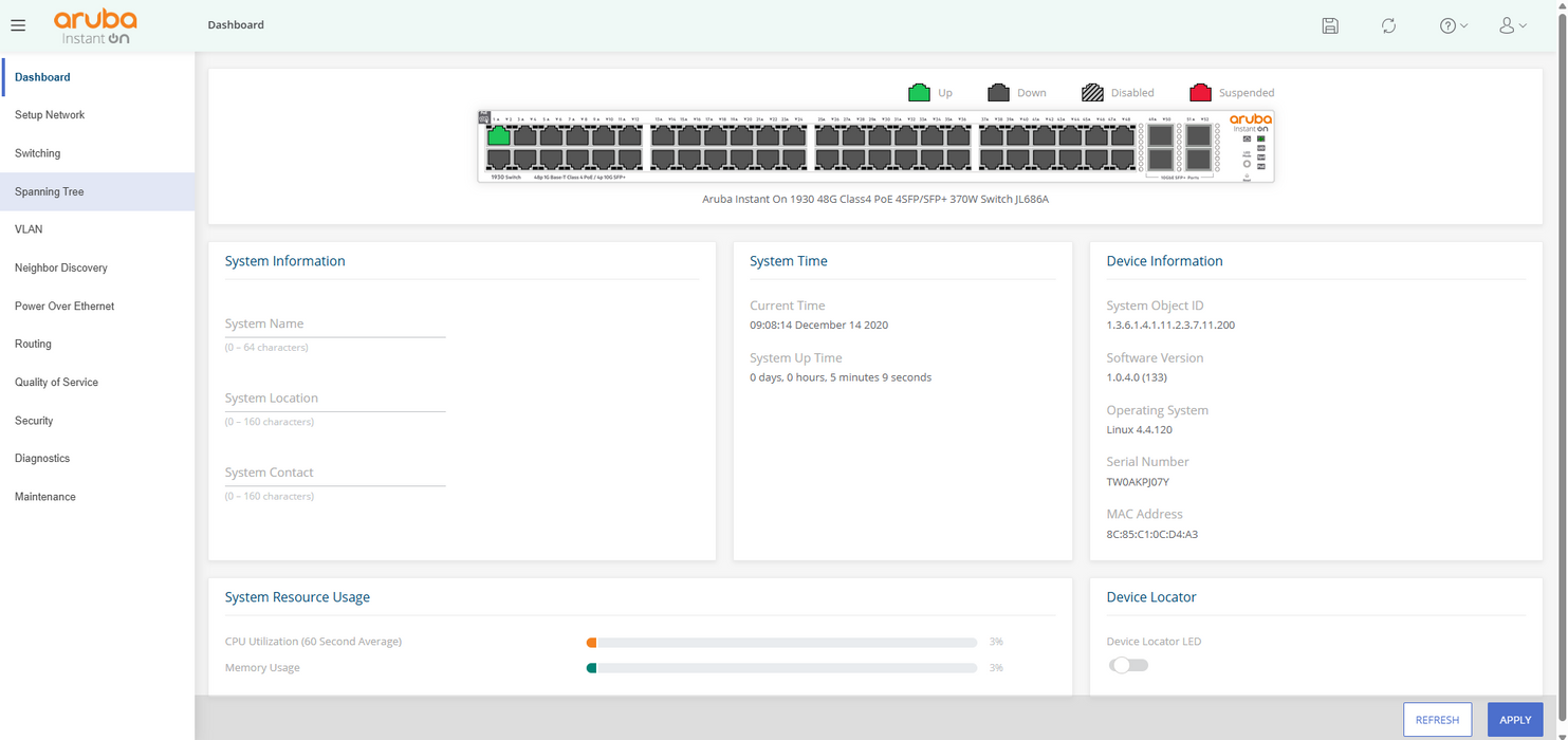 Aruba Instant On 1930 SWITCH 48p 1G Base-T Class 4 POE/4p 10G SFP+ (JL686A) $