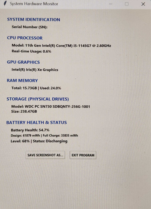 Dell Latitude 5320 Touch, i5-1145G7 2.60GHz, 16GB DDR4, 256GB NVMe  Lap200