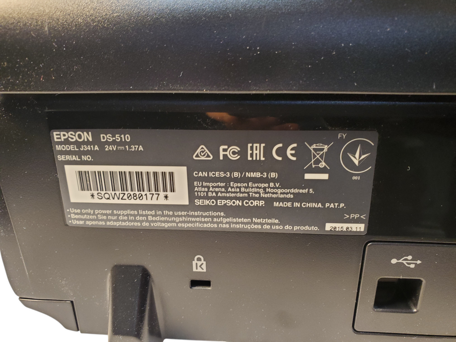 Epson WorkForce DS-510 J341A Duplex Color Document Scanner