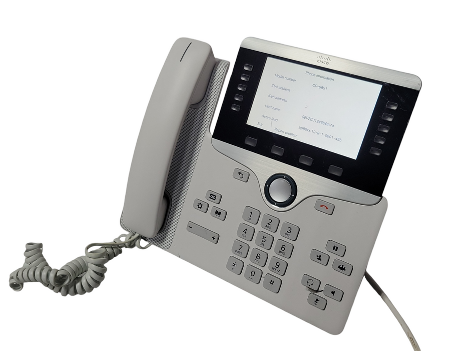 Cisco CP-8851-W-K9 VoIP IP PoE Color LCD Display White Phone w/ Stand Q_