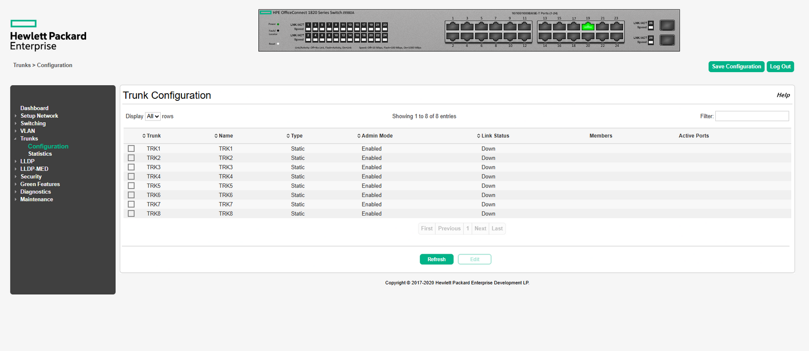 HPE OfficeConnect 1820-24G | 24-Port Gigabit Ethernet Switch | J9980A