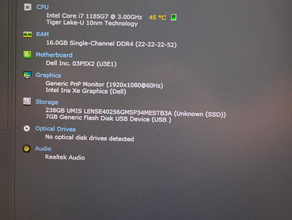Dell Latitude 5420 TOUCH Core i7-1185G7@3.00GHz 16GB RAM 256GB SSD READ  Lap200