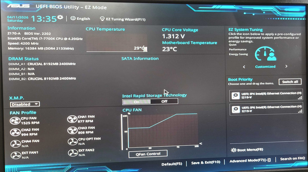 Custom PC/Asus Z170-A | i7-7700k @4.20GHz 16GB DDR4 256GB NVMe