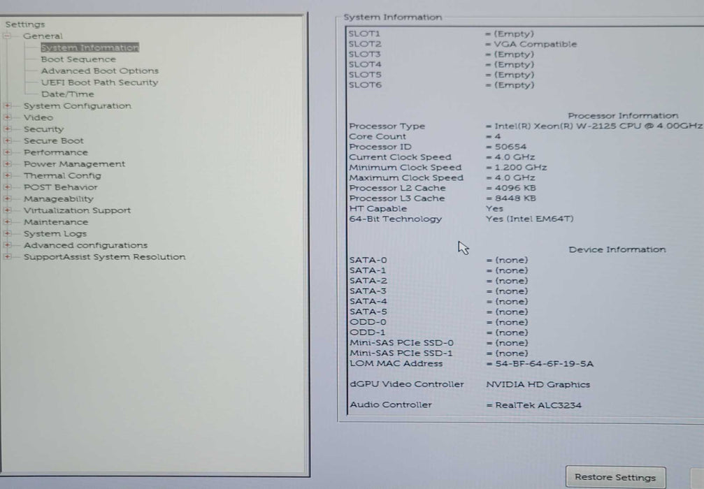 Dell Precision T5820, Xeon W-2125 32GB DDR4 950W PSU Quadro k2000 GPU _
