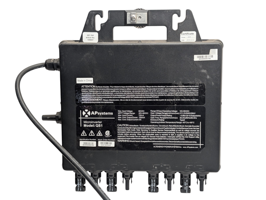 APsystems grid-tied Solar Microinverter Model QS1 READ Q-