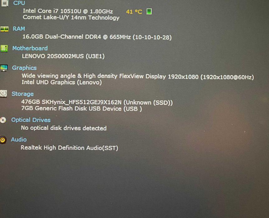 Lenovo ThinkPad T14 Gen 1 Core i7-10510U@1.80GHz 16GB RAM 512GB SSD  Lap200