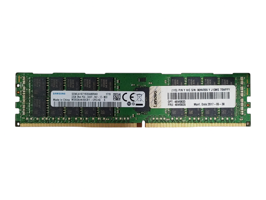 Samsung 32GB 2Rx4 PC4-2400T-RA1, DDR4, Server Memory Q