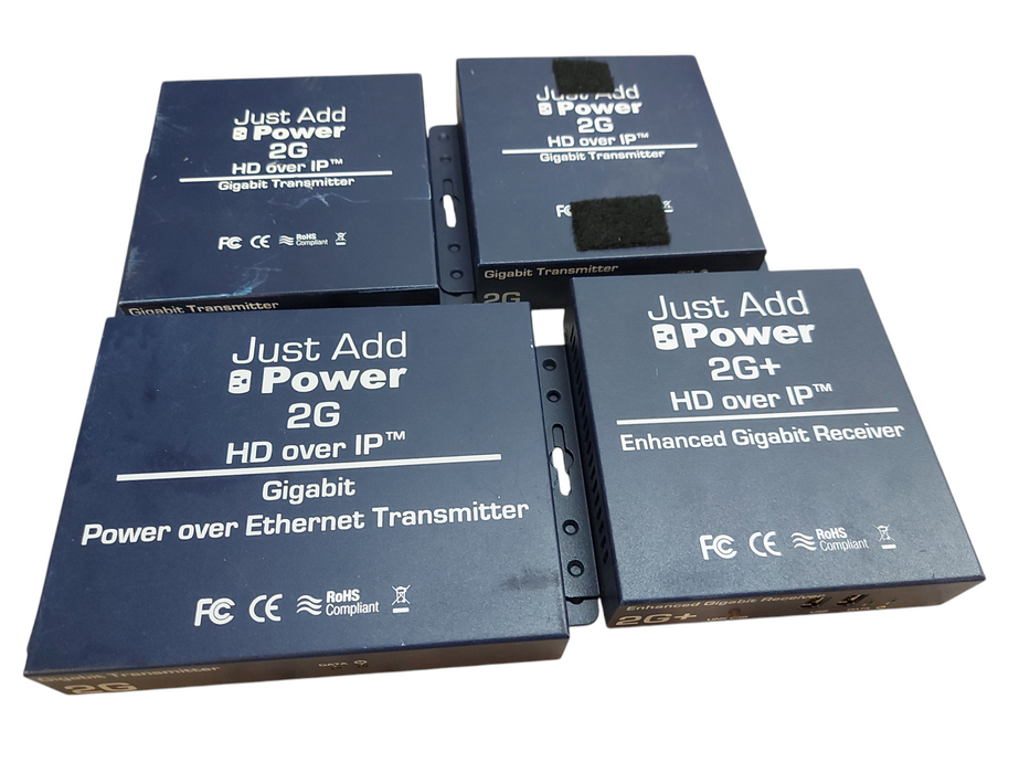 Lot 4x JUST ADD POWER 2G HD OVER IP  GIGABIT - TRANSMITTER / RECEIVER RS232