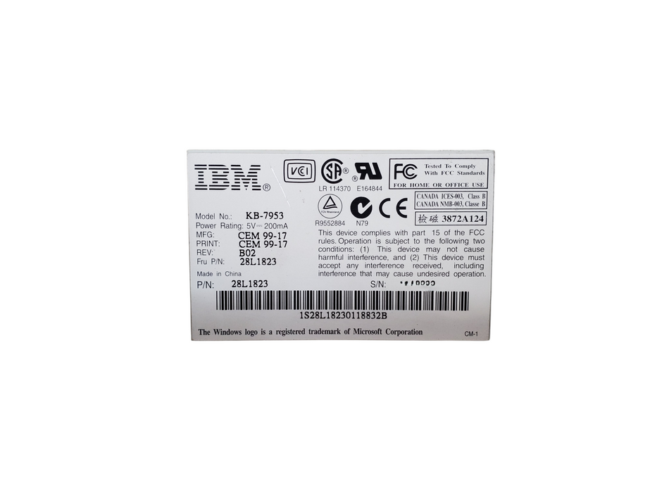 Vintage IBM PS/2 Keyboard KB-7953 *READ*