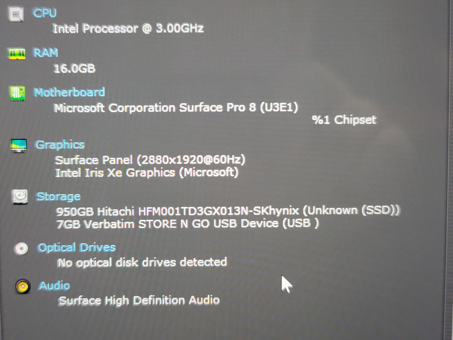 Microsoft Surface Pro 8 i7- 1185G7 16GB RAM 1TB NVMe, no adapter included  β Lap200