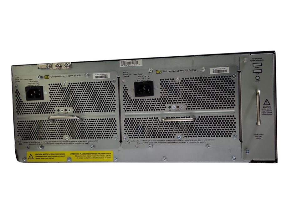 HP 5406Rzl2 J9850A modular switch w/ 1x J9986A 3x J9990A, 2x J9827A, 2x PSU _