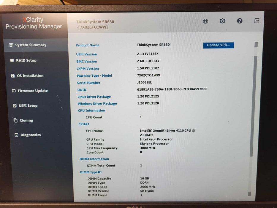 Lenovo ThinkSystem SR630 1U Silver 4110 @ 2.1GHz 16GB DDR4 530-8i 2x PSU Q$
