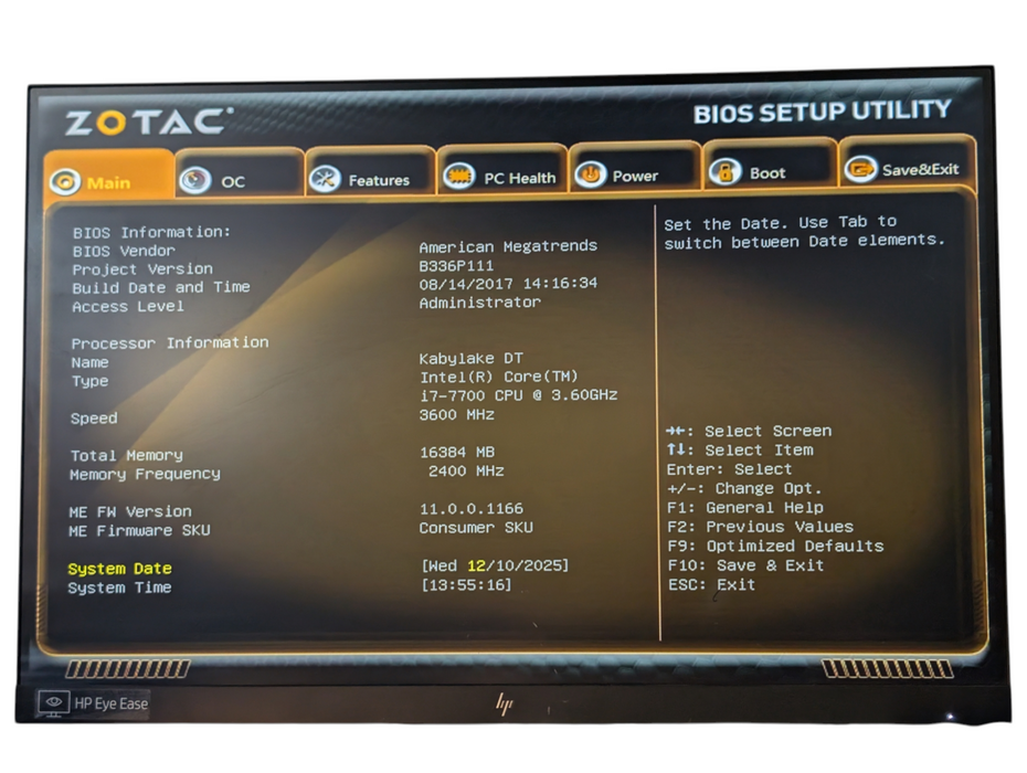 Zotac MAGNUS  Zbox-EN1080K Intel Core i7-7700 16GB RAM 512GB NVMe GTX 1080 -