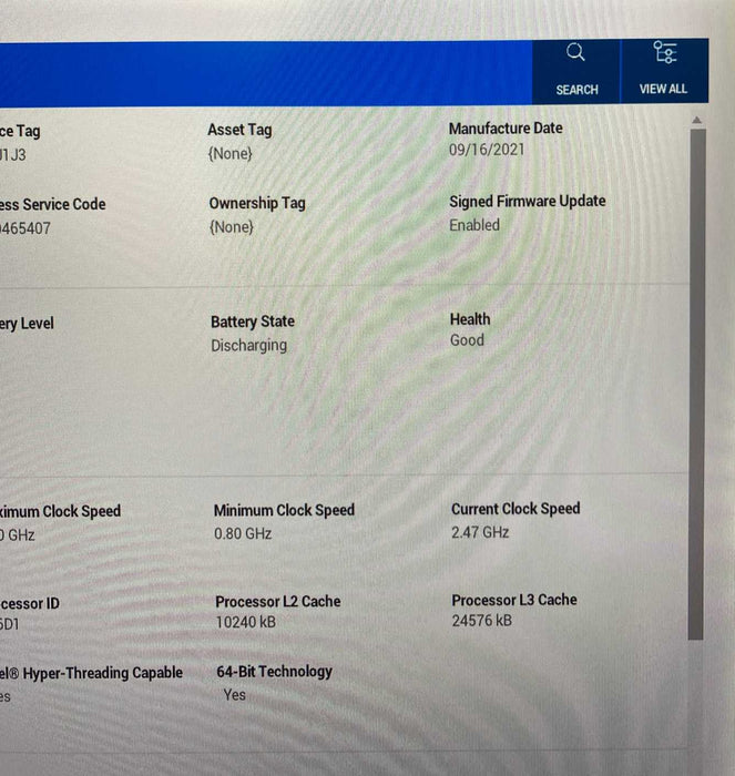 Dell Precision 5560 i7-11850H NVIDIA T1200 4GB GPU 16GB RAM 256GB SSD READ!  Lap200