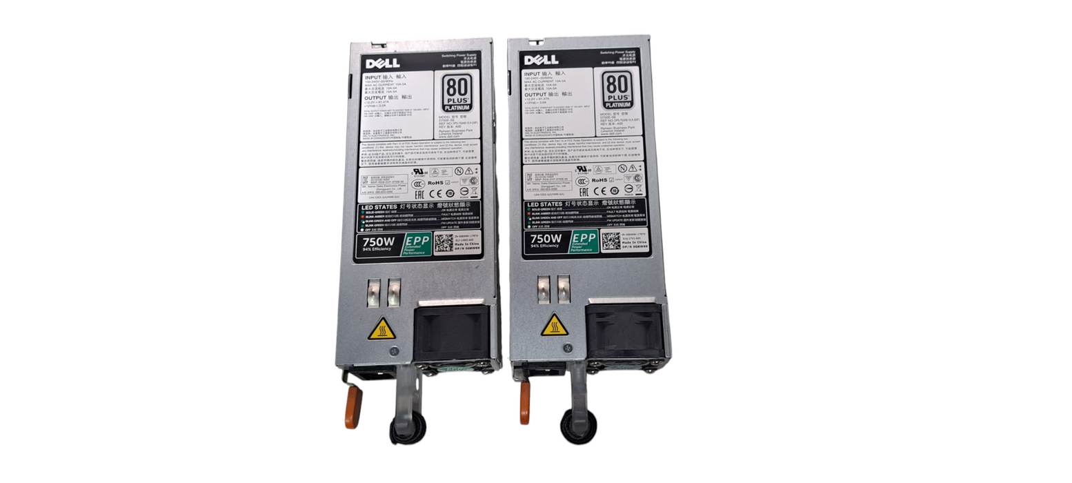 Set of 2x Dell (D750E-S6) 750W EPP 80 PLUS PLATINUM SERVER POWER SUPPLY