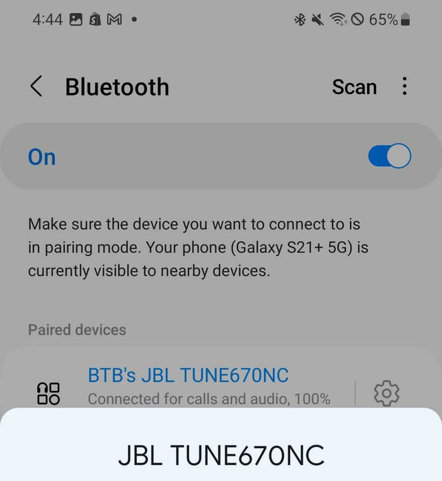 JBL Tune 670NC Wireless On-Ear Headphones Adaptive Noise Cancel  _