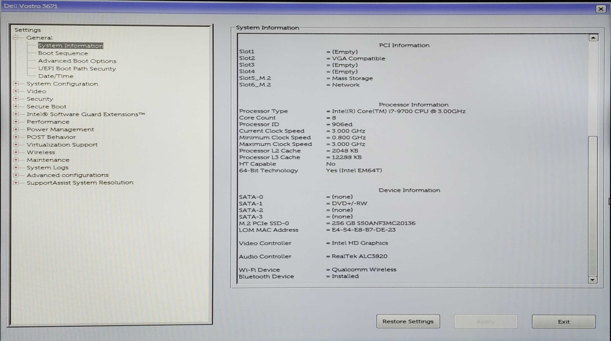 Dell Vostro 3671, i7-9700 3.00GHz, 16GB DDR4, 512GB NVMe, GTX1650 4GB )