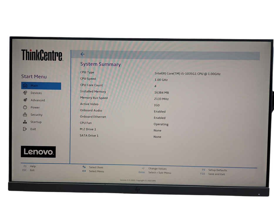 Lenovo ThinkCentre M60e Micro i5 - 1035G1 @ 1.00GHz 16GB DDR4 Ram NO HDD θ
