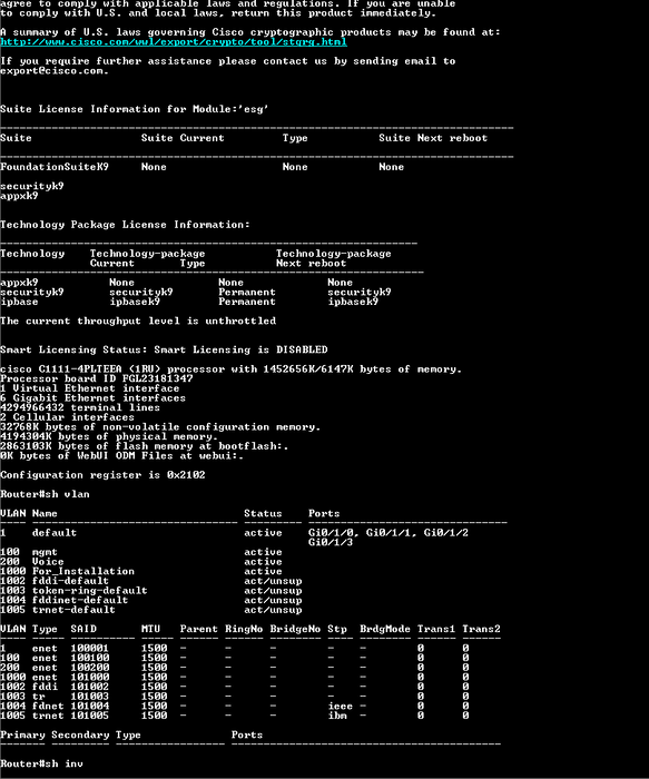 CISCO C1111-4PLTEEA 1100 SERIES Integrated Services Router Q$