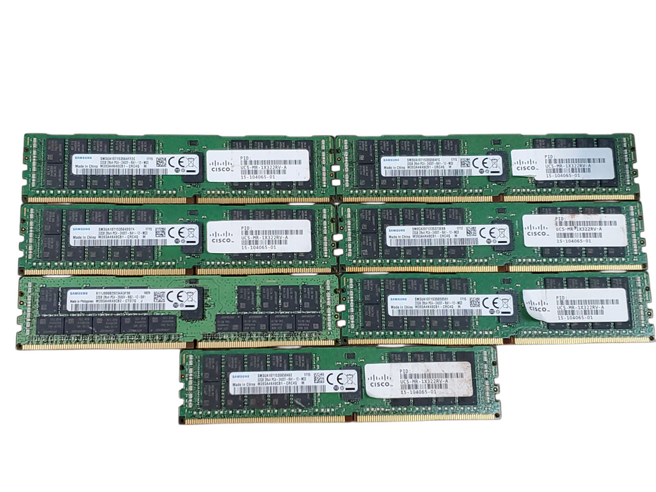 Lot of 7x Samsung 32GB DDR4 Server RAM Memory