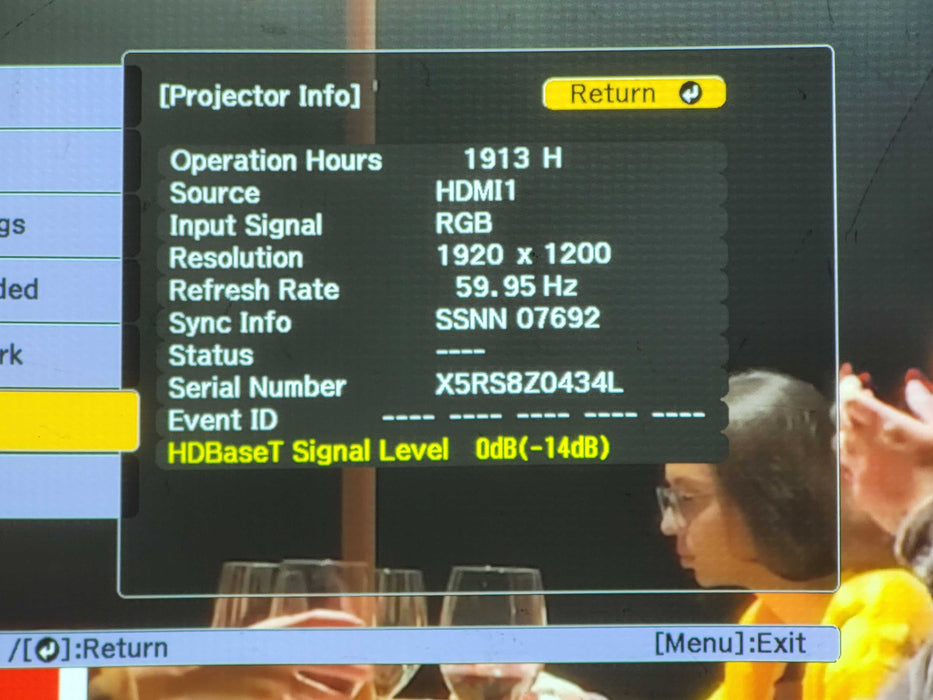 Epson PowerLite L610U WUXGA 3LCD 1913 HRS ONLY! Laser Projector No remote $