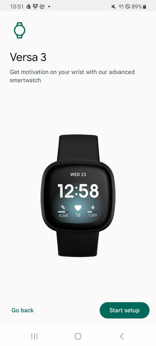 Fitbit Versa 3 Health Fitness Smartwatch with charger _