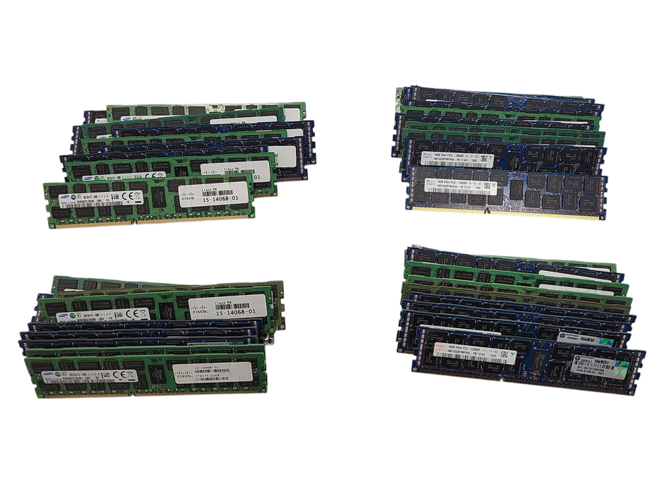 Lot of 40x Various brands 16GB PC3/PC3L Server RAM $