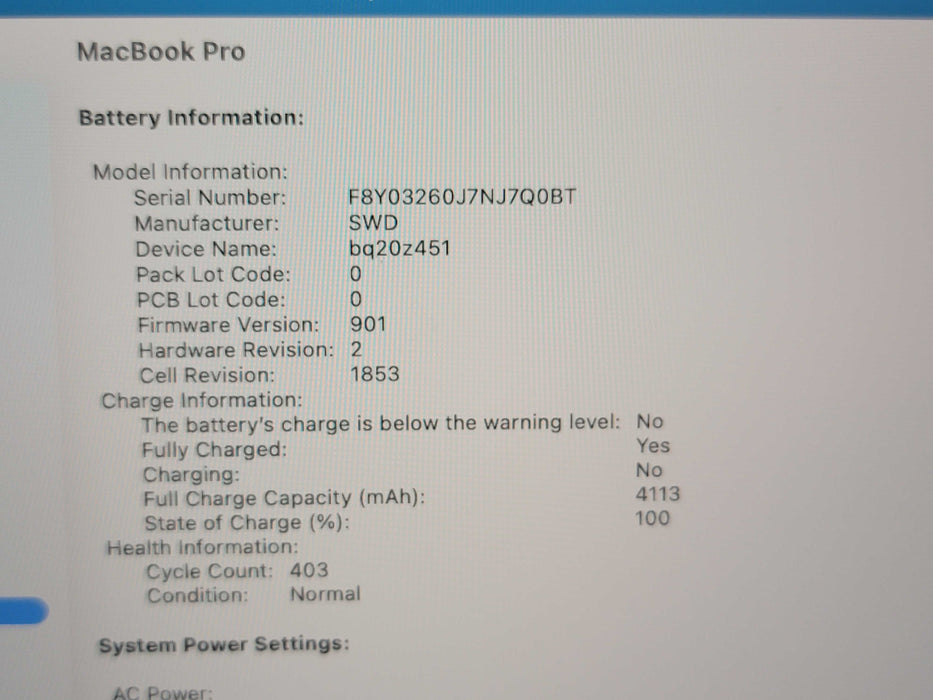 Apple Macbook Pro 2020 4-Core i7-1068NG7 @ 2.3GHz 16GB DDR4 500GB SSD (