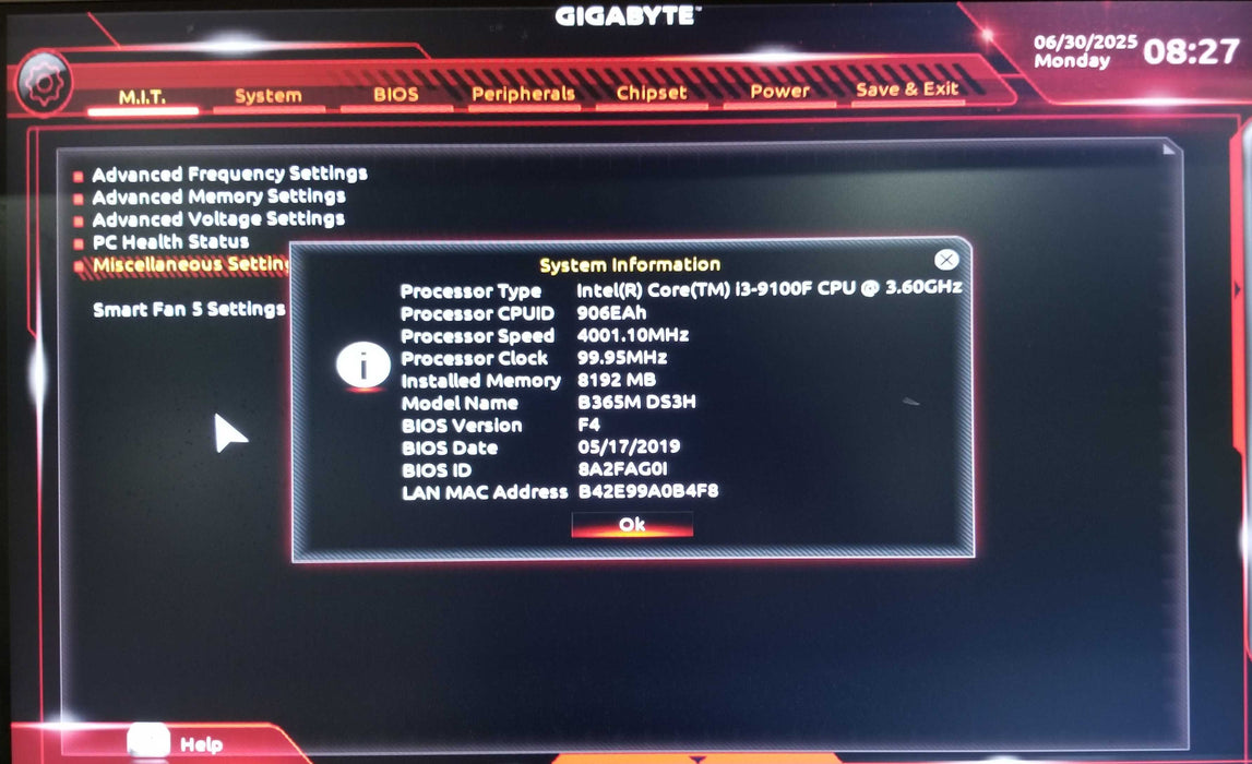 Custom Tower -  Intel Core i3-9100F Gigabyte B365m 8GB RAM QUADRO P600 %