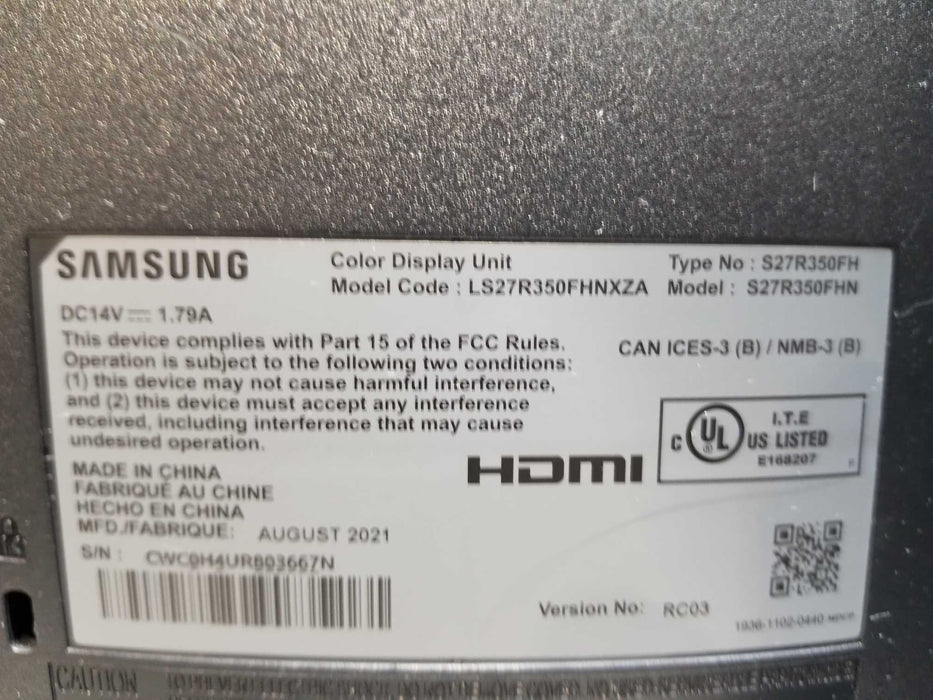Samsung S27R350FHN 27" 1920 x 1080. 75Hz - HDMI VGI