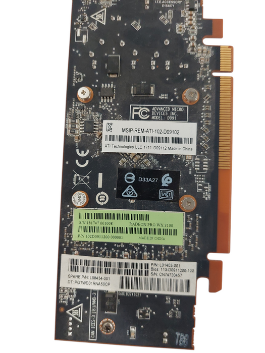 AMD Radeon Pro WX 3100 4GB GDDR5 Low Profile Graphics Card Mini DisplayPort =