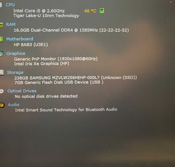 HP EliteBook 840 G8 Core i5-1145G7@2.60GHz vPRO 16GB RAM 256GB SSD