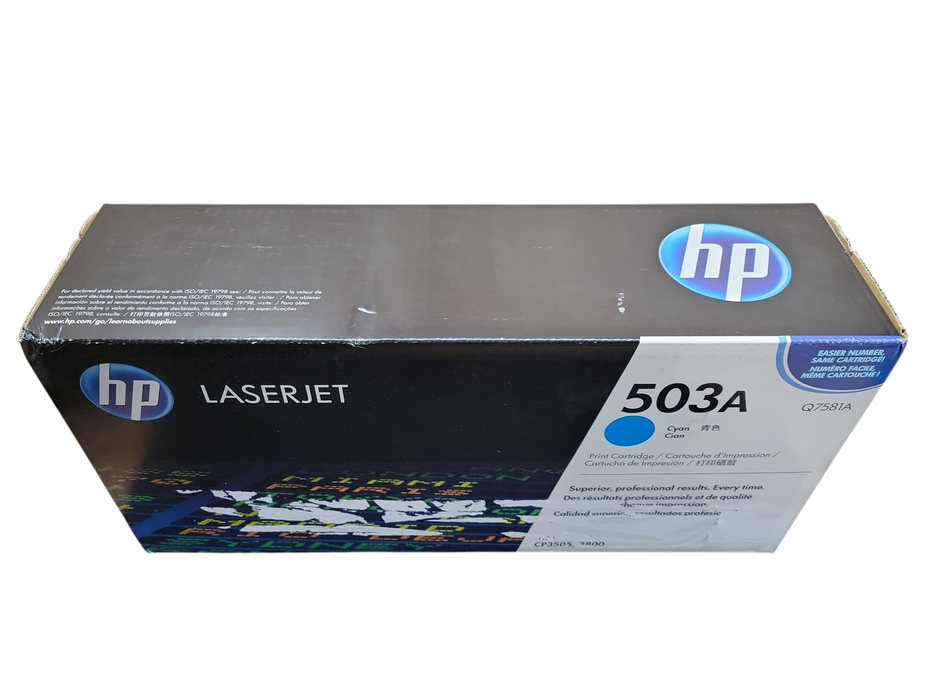 Genuine HP 503A LaserJet Toner Cartridge Cyan Q7581A !