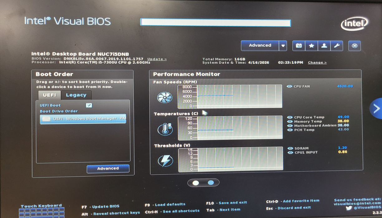 Intel NUC NUC7I5DNKE | i5-7300 @2.71GHz 16GB DDR4 256GB NVMe